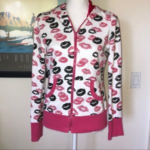 Heatherette Lipstick Zip Up Hooded Sweatshirt